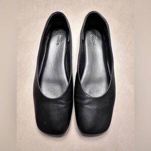Vince Leah Black Leather Women's Ballet Flats